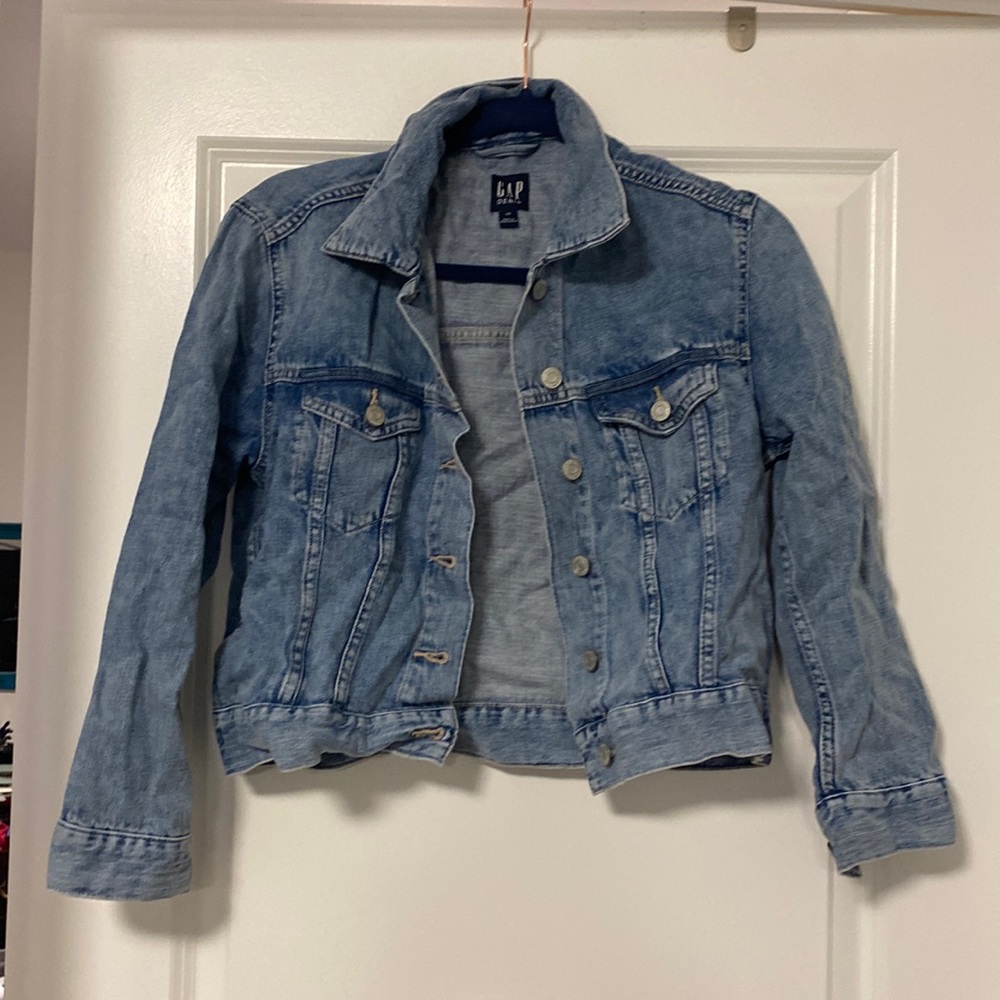 Gap Factory Light Blue Cropped Denim Icon Jacket